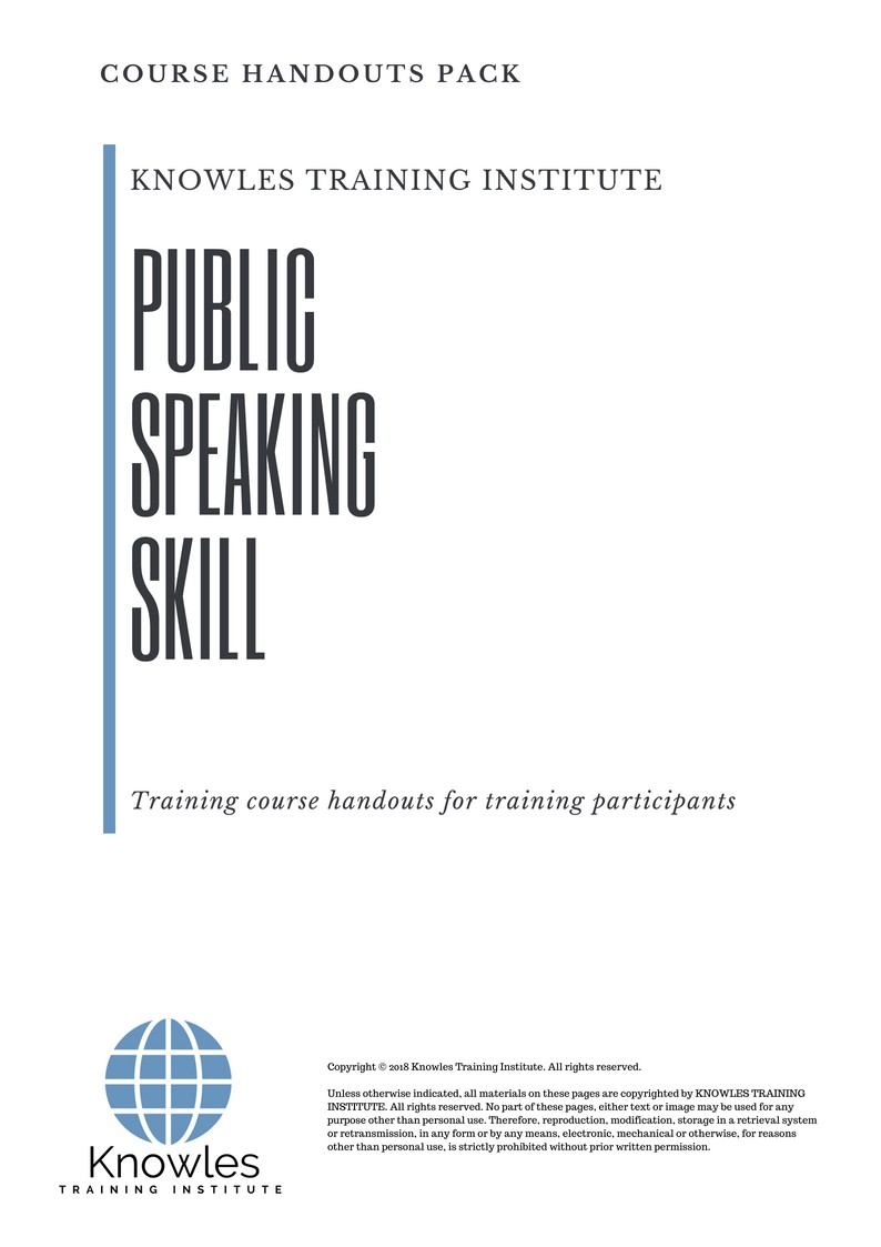 Course Handout For Public Speaking Skill in South Africa