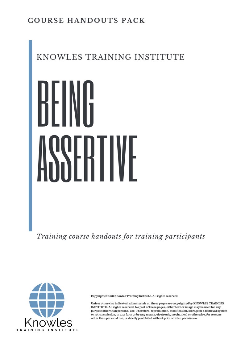 Course Handouts For Being Assertive Training Course in South Africa