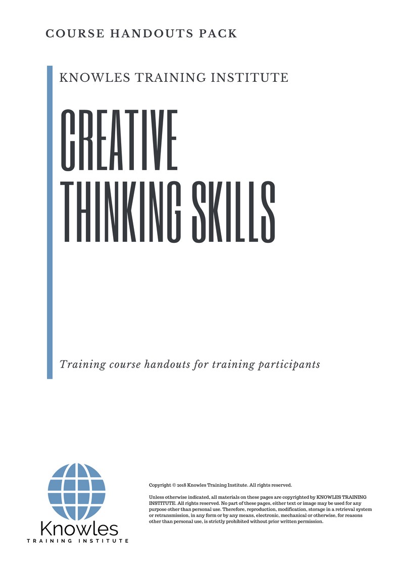 Creative Thinking Skills Course in South Africa Handouts