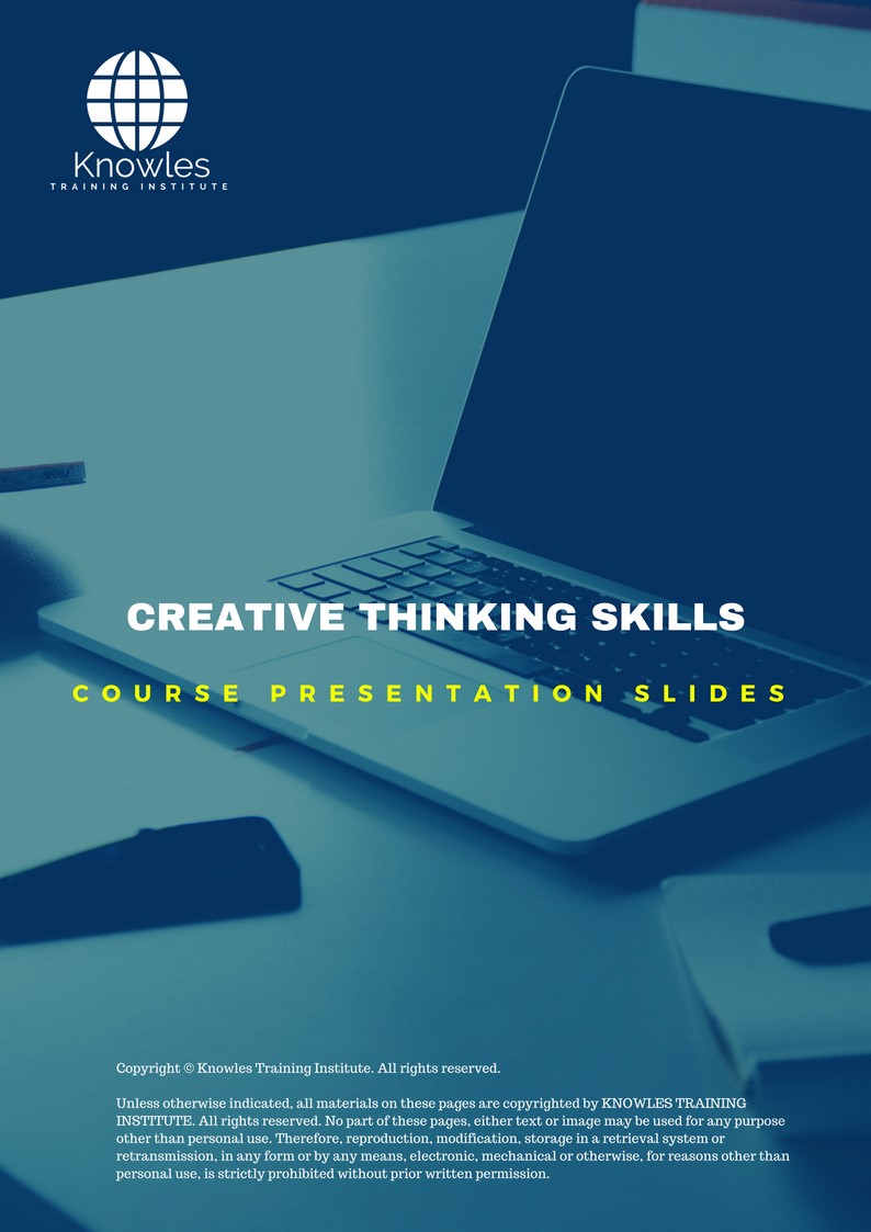 Creative Thinking Skills in South Africa PPT Slides Used During Course